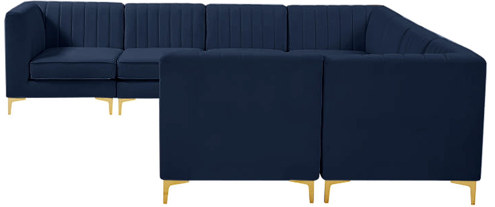 Alina Navy Velvet Modular Sectional - Bargain Furniture (Detroit, MI)