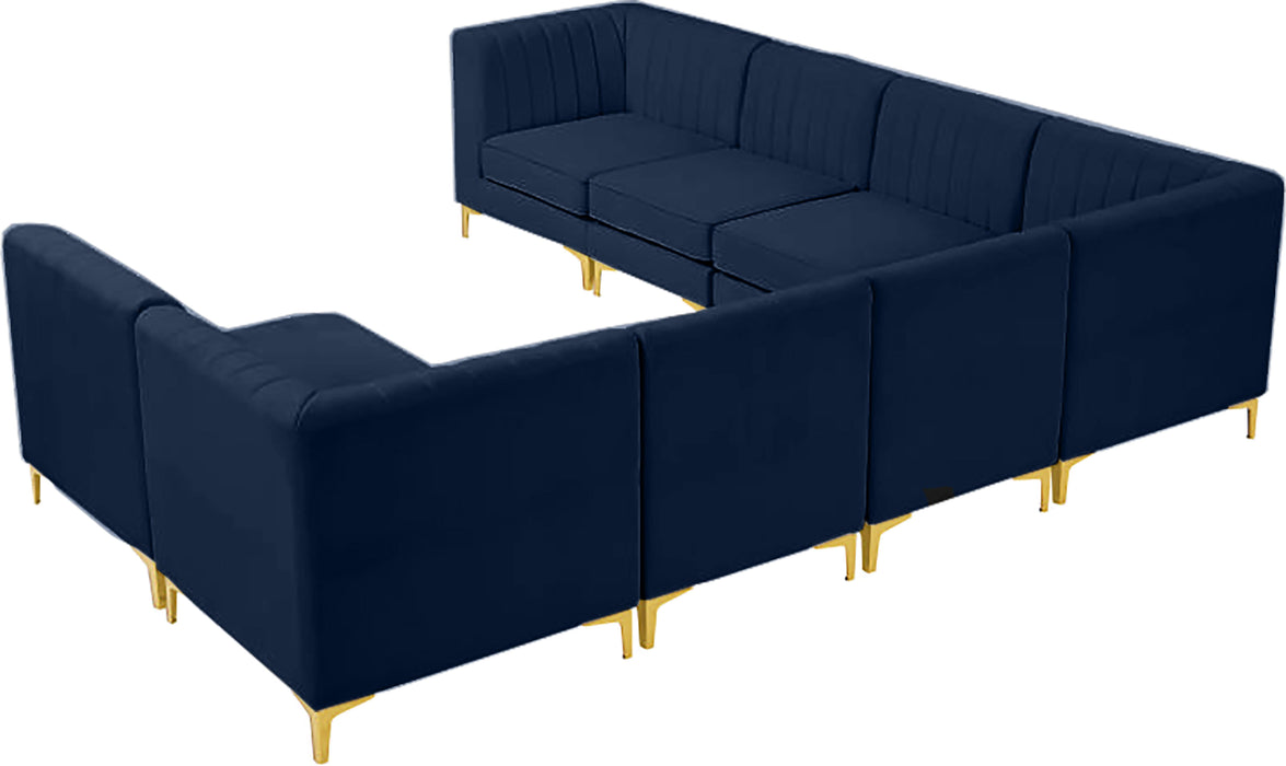 Alina Navy Velvet Modular Sectional - Bargain Furniture (Detroit, MI)