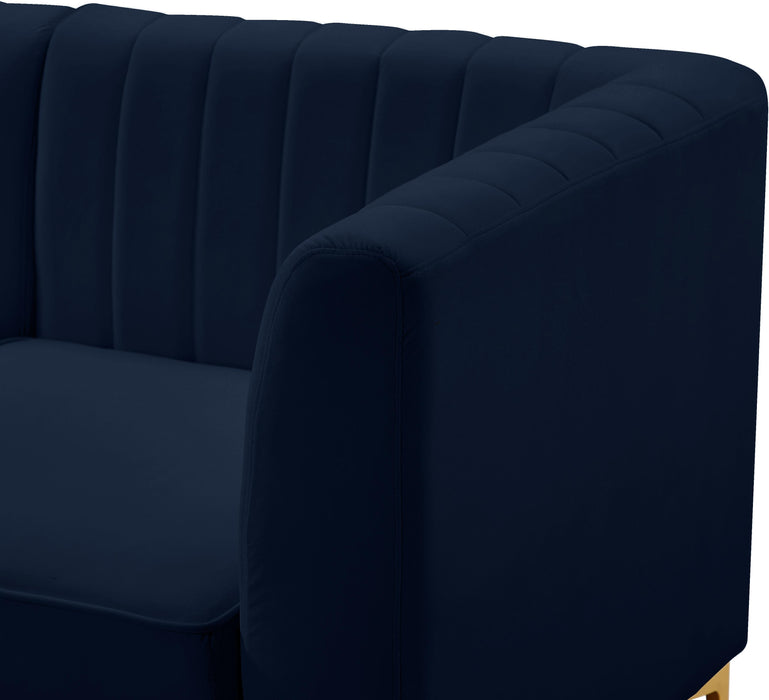 Alina Navy Velvet Modular Sectional - Bargain Furniture (Detroit, MI)