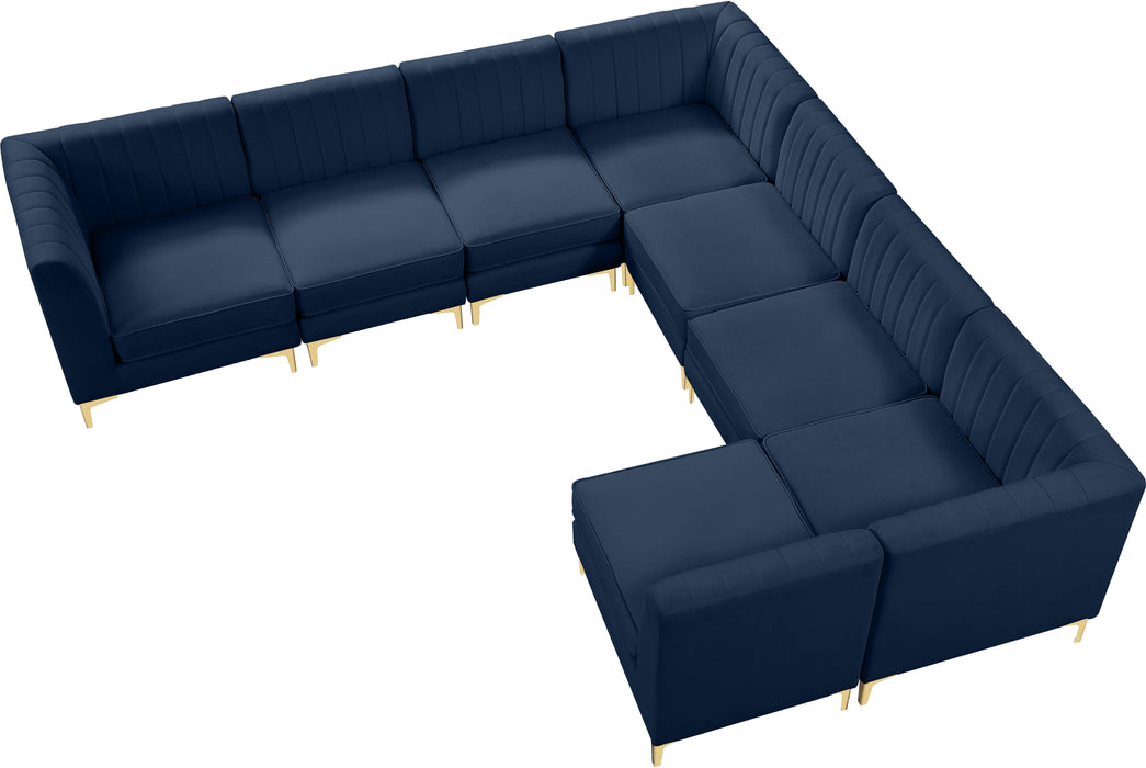 Alina Navy Velvet Modular Sectional - Bargain Furniture (Detroit, MI)