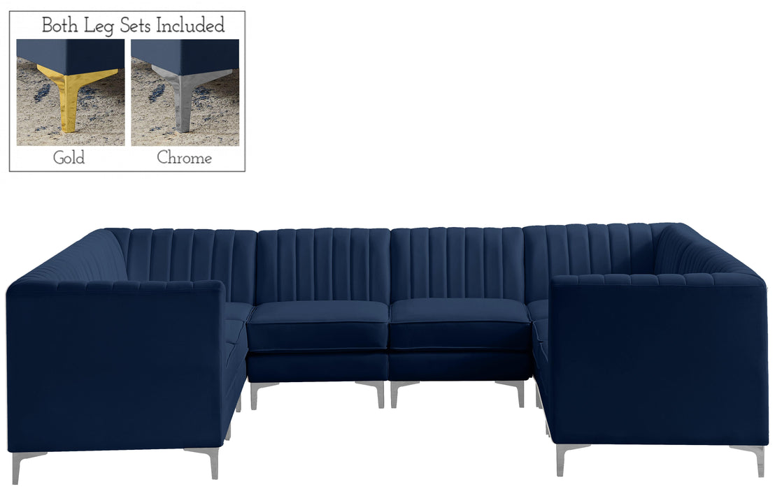 Alina Navy Velvet Modular Sectional - Bargain Furniture (Detroit, MI)