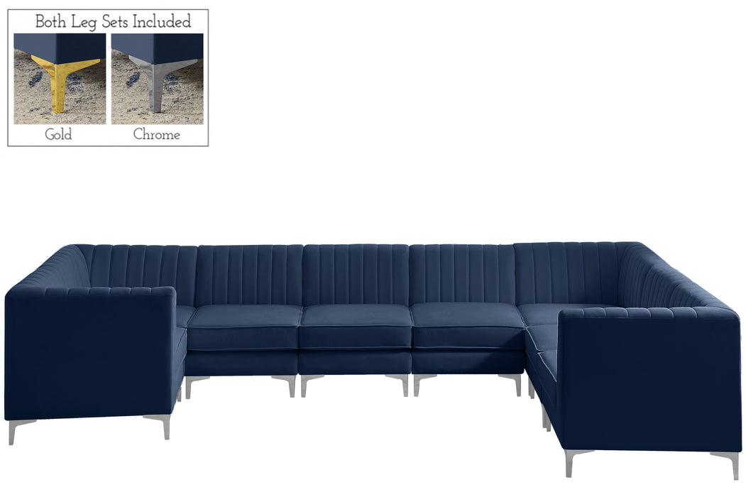 Alina Navy Velvet Modular Sectional - Bargain Furniture (Detroit, MI)