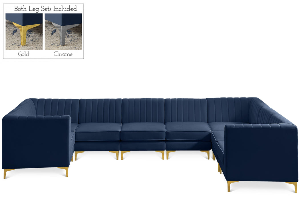 Alina Navy Velvet Modular Sectional - Bargain Furniture (Detroit, MI)