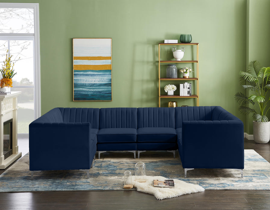 Alina Navy Velvet Modular Sectional - Bargain Furniture (Detroit, MI)