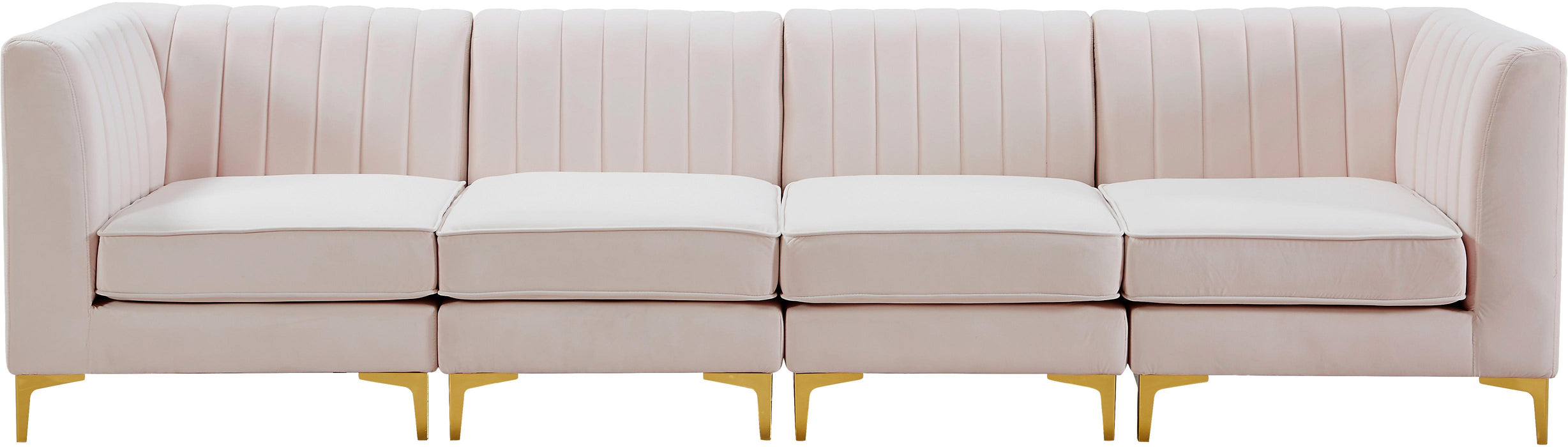 Alina Pink Velvet Modular Sectional - Bargain Furniture (Detroit, MI)