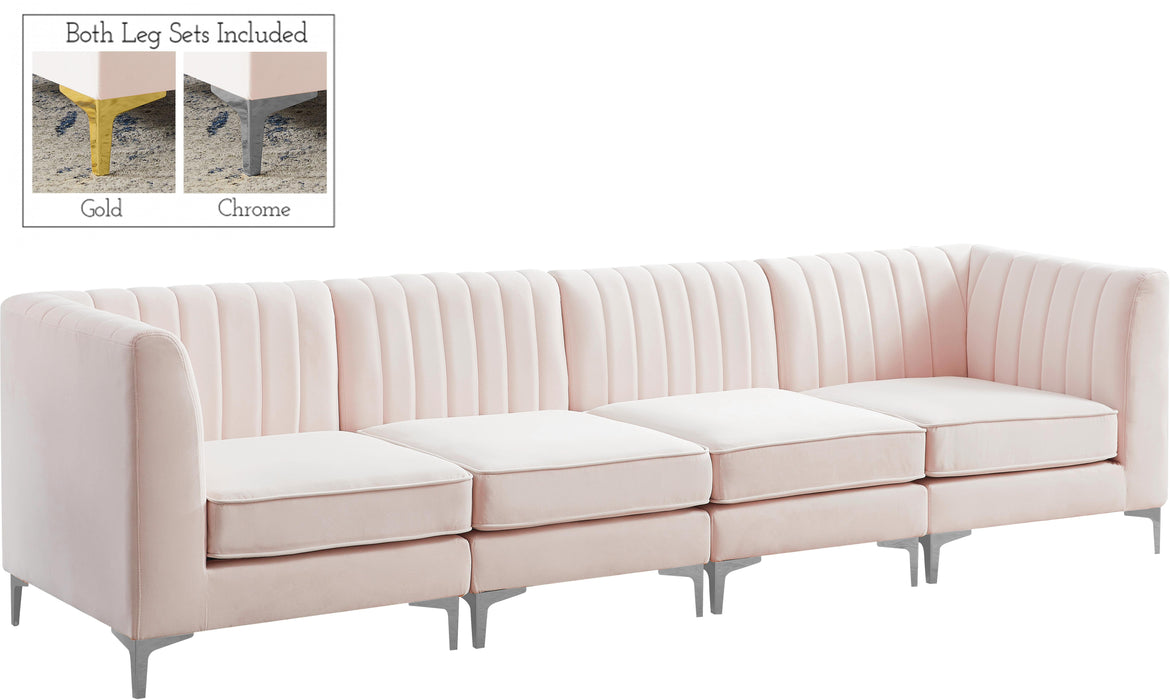 Alina Pink Velvet Modular Sectional - Bargain Furniture (Detroit, MI)