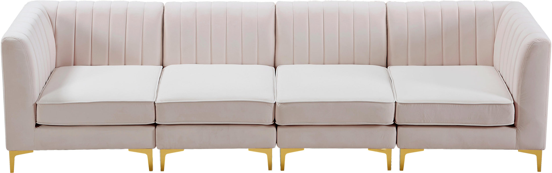 Alina Pink Velvet Modular Sectional - Bargain Furniture (Detroit, MI)