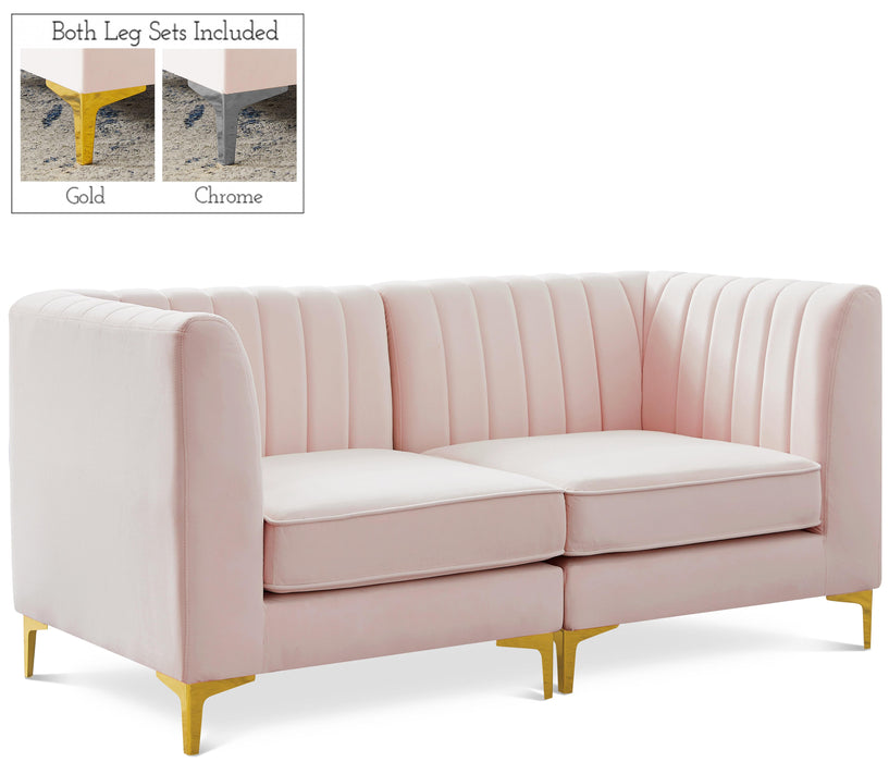 Alina Pink Velvet Modular Sectional - Bargain Furniture (Detroit, MI)
