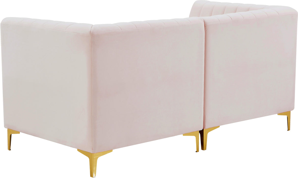 Alina Pink Velvet Modular Sectional - Bargain Furniture (Detroit, MI)