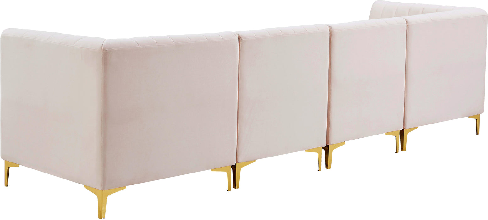 Alina Pink Velvet Modular Sectional - Bargain Furniture (Detroit, MI)
