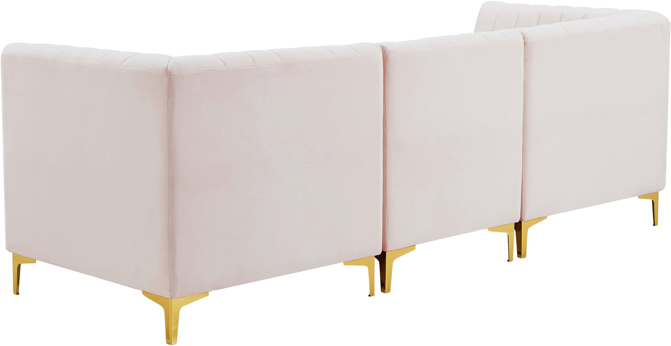 Alina Pink Velvet Modular Sectional - Bargain Furniture (Detroit, MI)