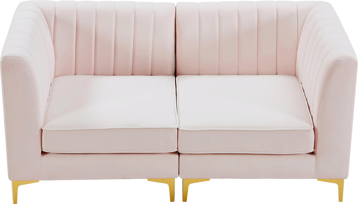 Alina Pink Velvet Modular Sectional - Bargain Furniture (Detroit, MI)