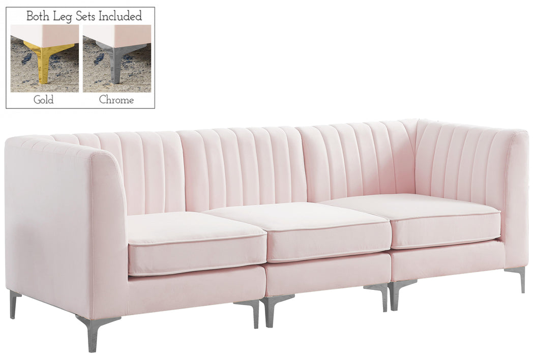 Alina Pink Velvet Modular Sectional - Bargain Furniture (Detroit, MI)