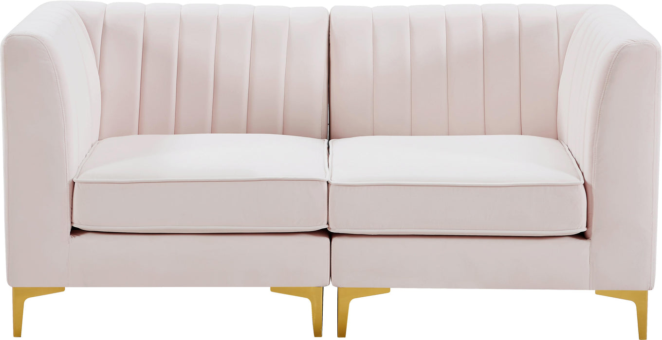 Alina Pink Velvet Modular Sectional - Bargain Furniture (Detroit, MI)