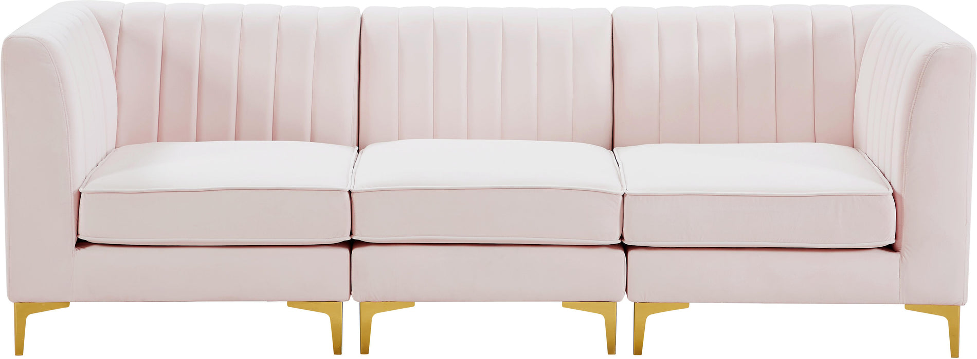 Alina Pink Velvet Modular Sectional - Bargain Furniture (Detroit, MI)