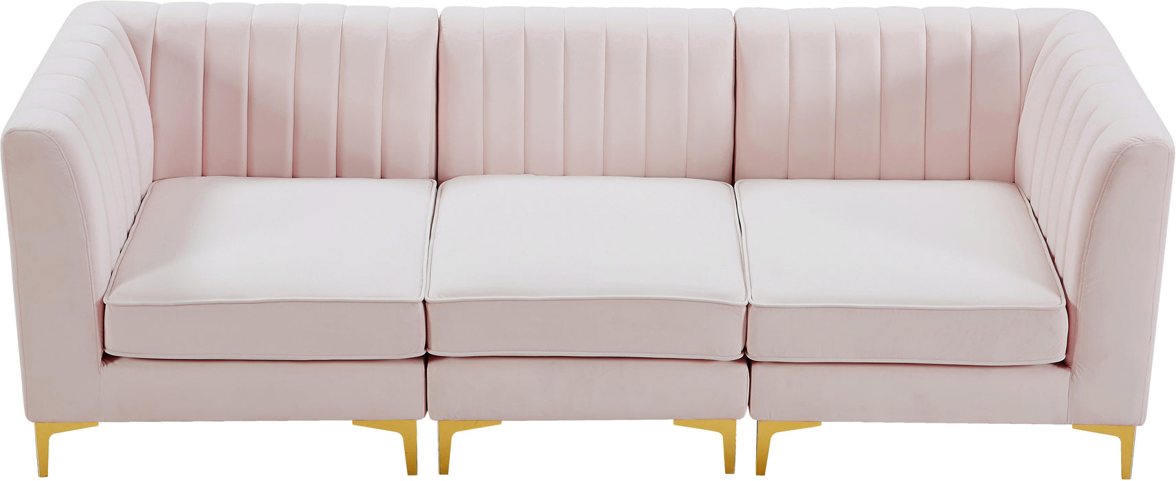 Alina Pink Velvet Modular Sectional - Bargain Furniture (Detroit, MI)