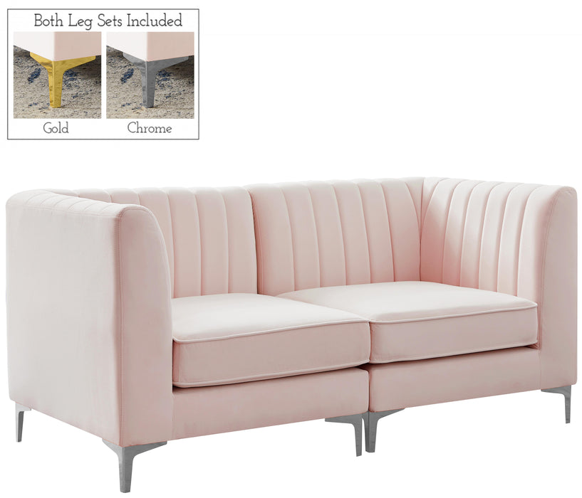 Alina Pink Velvet Modular Sectional - Bargain Furniture (Detroit, MI)