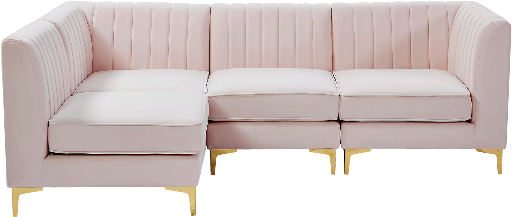 Alina Pink Velvet Modular Sectional - Bargain Furniture (Detroit, MI)