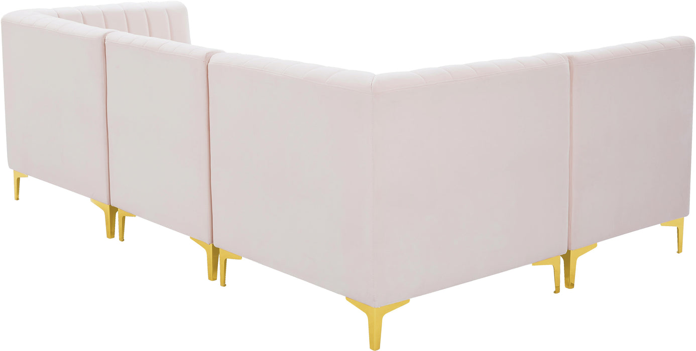 Alina Pink Velvet Modular Sectional - Bargain Furniture (Detroit, MI)