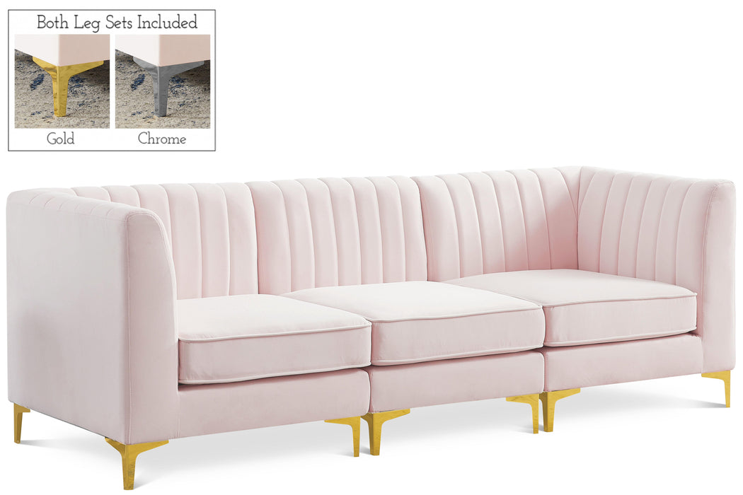 Alina Pink Velvet Modular Sectional - Bargain Furniture (Detroit, MI)