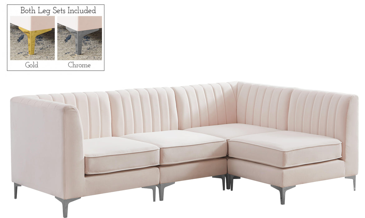 Alina Pink Velvet Modular Sectional - Bargain Furniture (Detroit, MI)