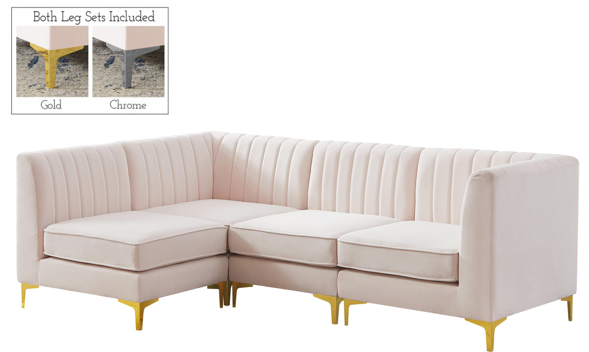 Alina Pink Velvet Modular Sectional - Bargain Furniture (Detroit, MI)