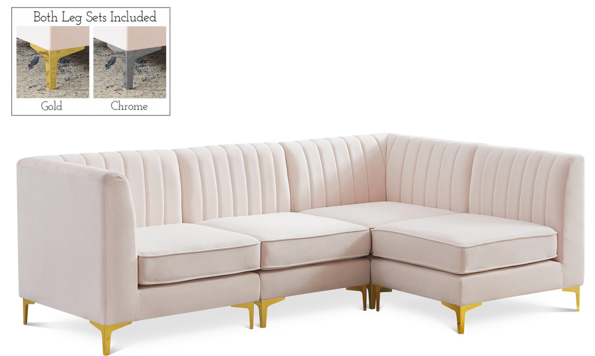 Alina Pink Velvet Modular Sectional - Bargain Furniture (Detroit, MI)