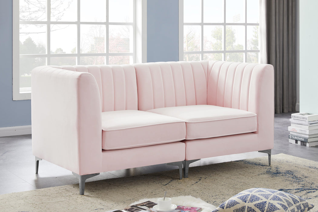 Alina Pink Velvet Modular Sectional - Bargain Furniture (Detroit, MI)