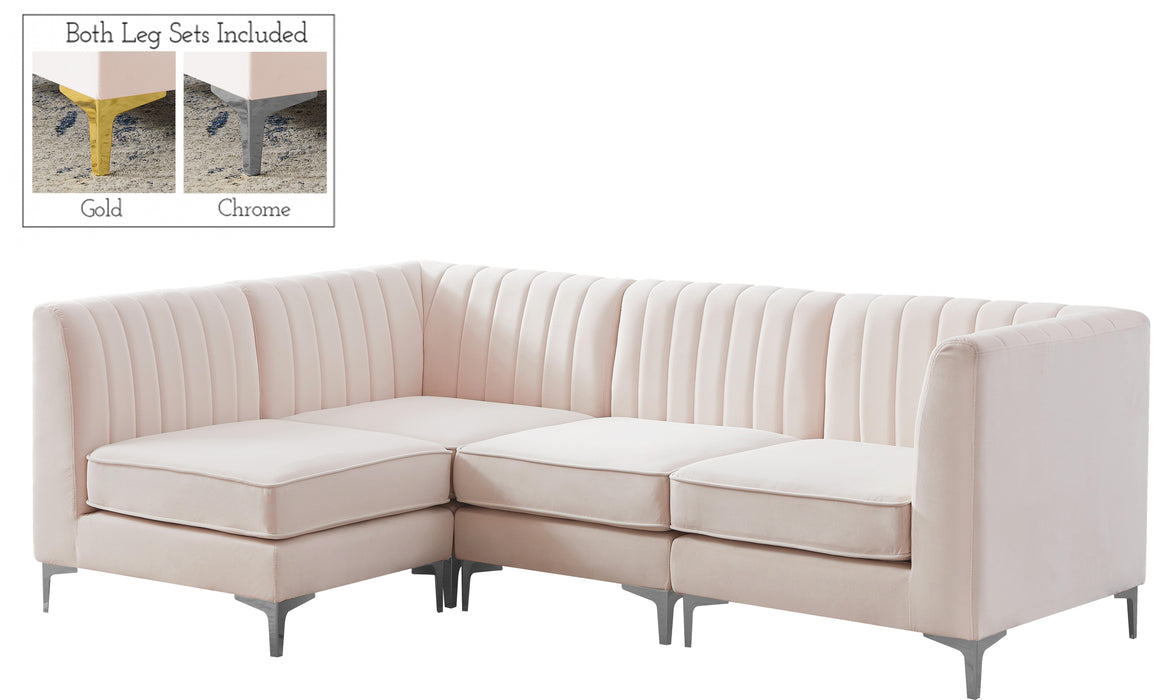 Alina Pink Velvet Modular Sectional - Bargain Furniture (Detroit, MI)