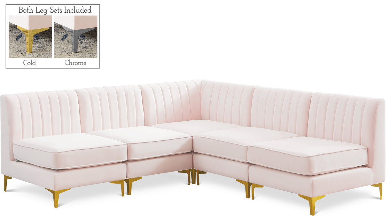 Alina Pink Velvet Modular Sectional - Bargain Furniture (Detroit, MI)