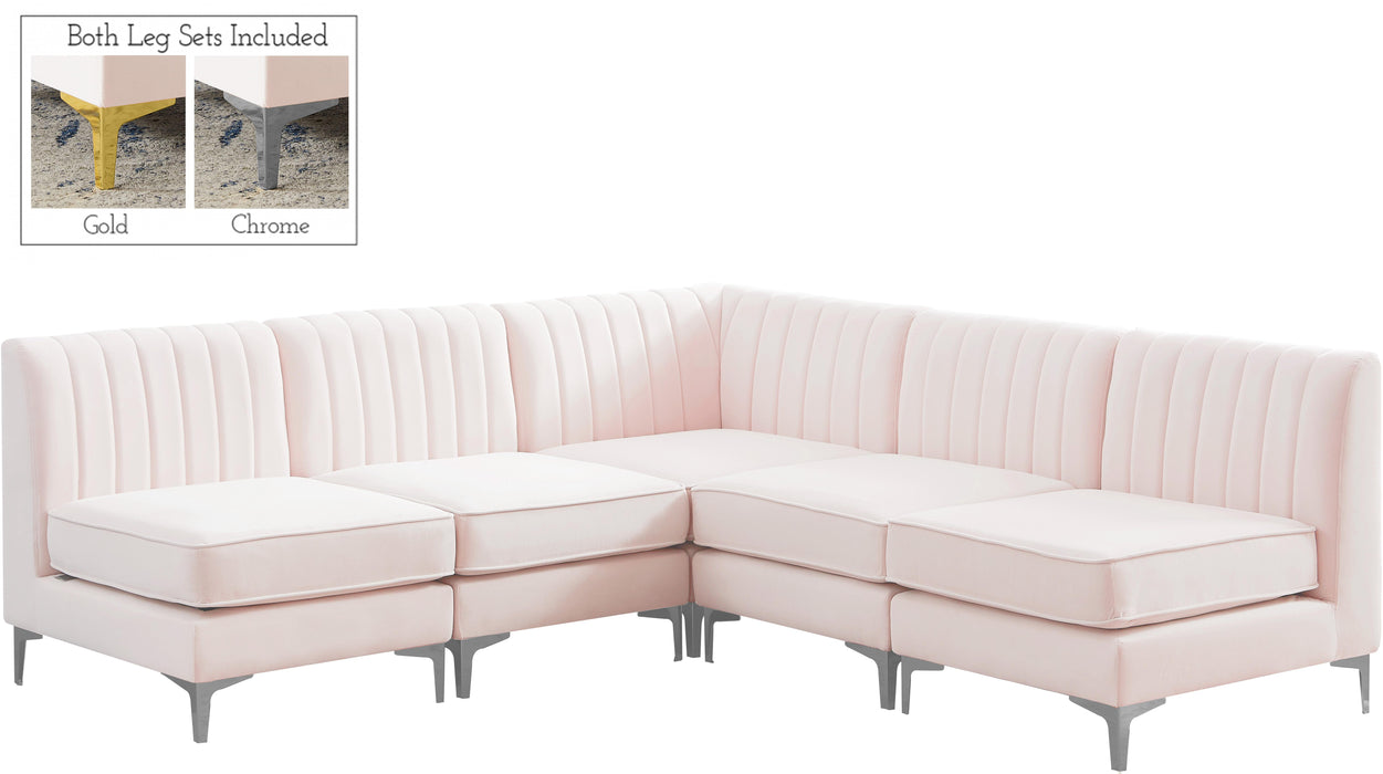 Alina Pink Velvet Modular Sectional - Bargain Furniture (Detroit, MI)