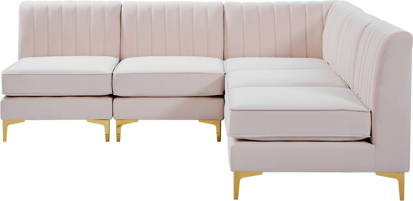 Alina Pink Velvet Modular Sectional - Bargain Furniture (Detroit, MI)