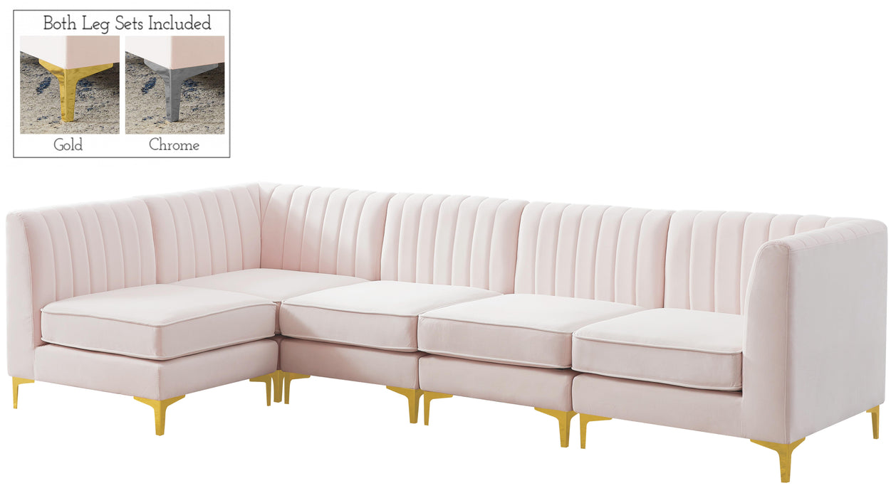 Alina Pink Velvet Modular Sectional - Bargain Furniture (Detroit, MI)
