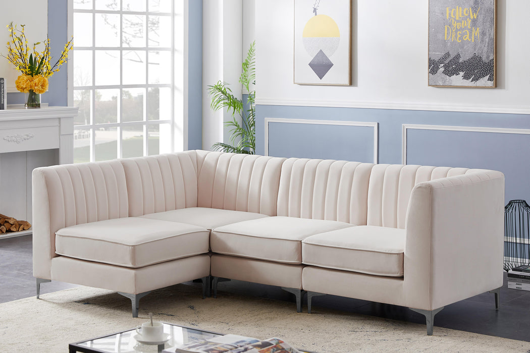 Alina Pink Velvet Modular Sectional - Bargain Furniture (Detroit, MI)