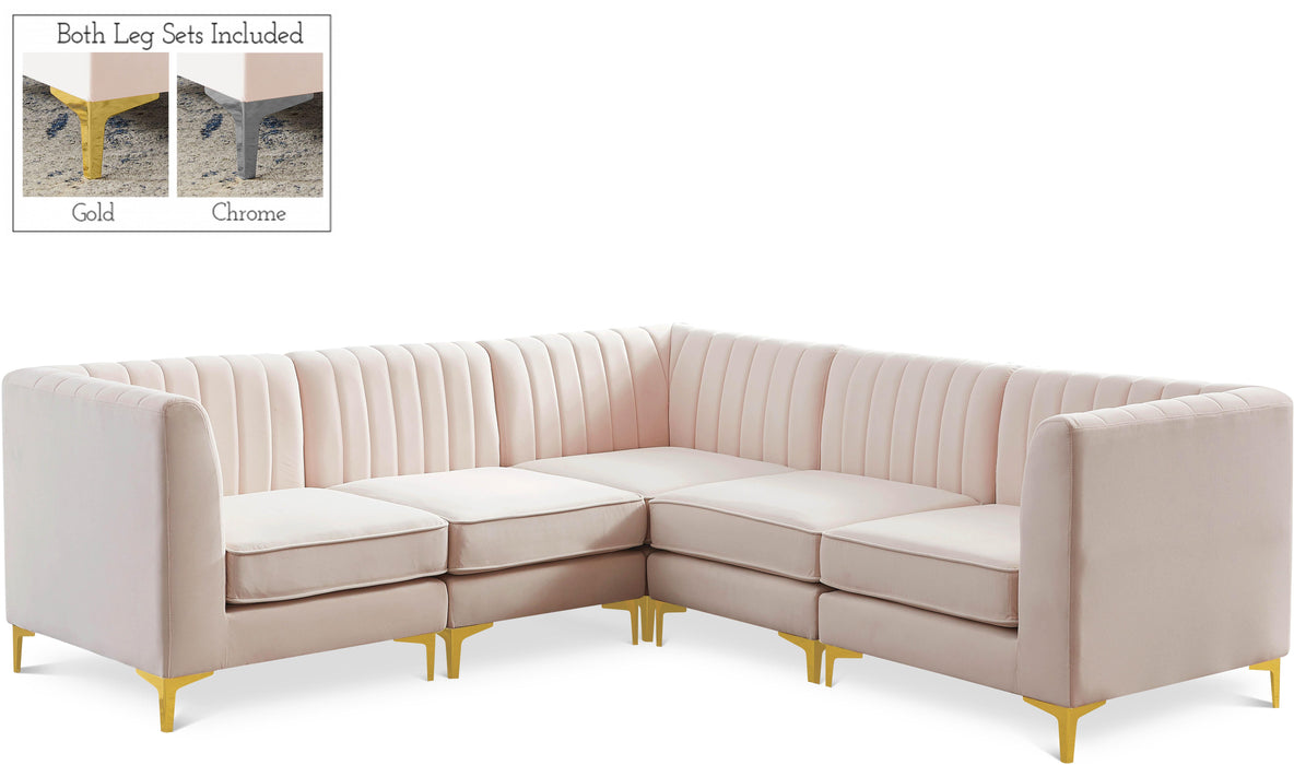 Alina Pink Velvet Modular Sectional - Bargain Furniture (Detroit, MI)