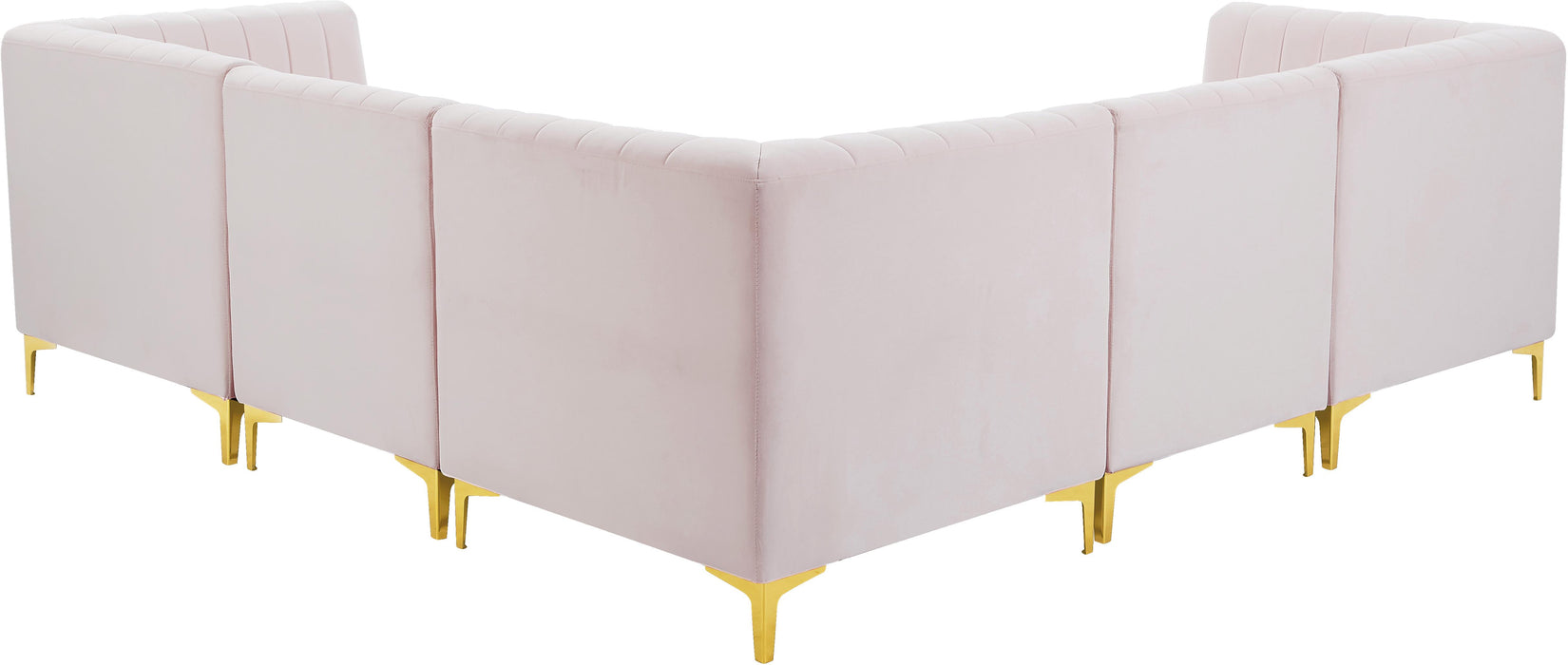 Alina Pink Velvet Modular Sectional - Bargain Furniture (Detroit, MI)