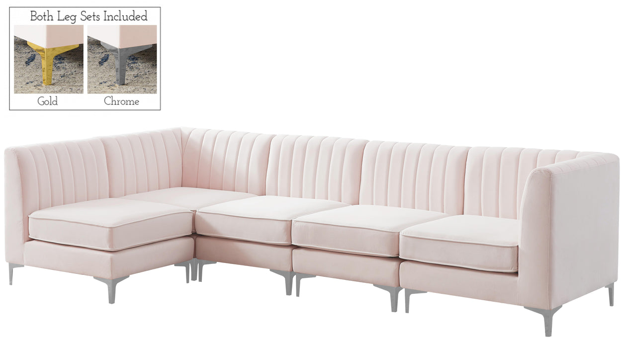 Alina Pink Velvet Modular Sectional - Bargain Furniture (Detroit, MI)