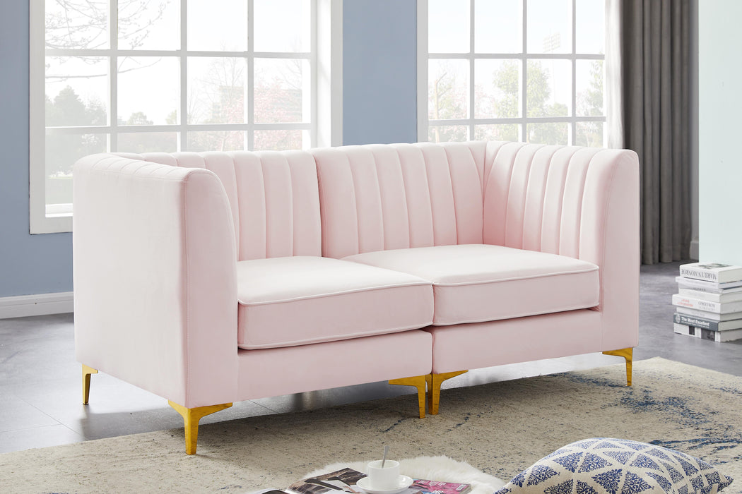 Alina Pink Velvet Modular Sectional - Bargain Furniture (Detroit, MI)