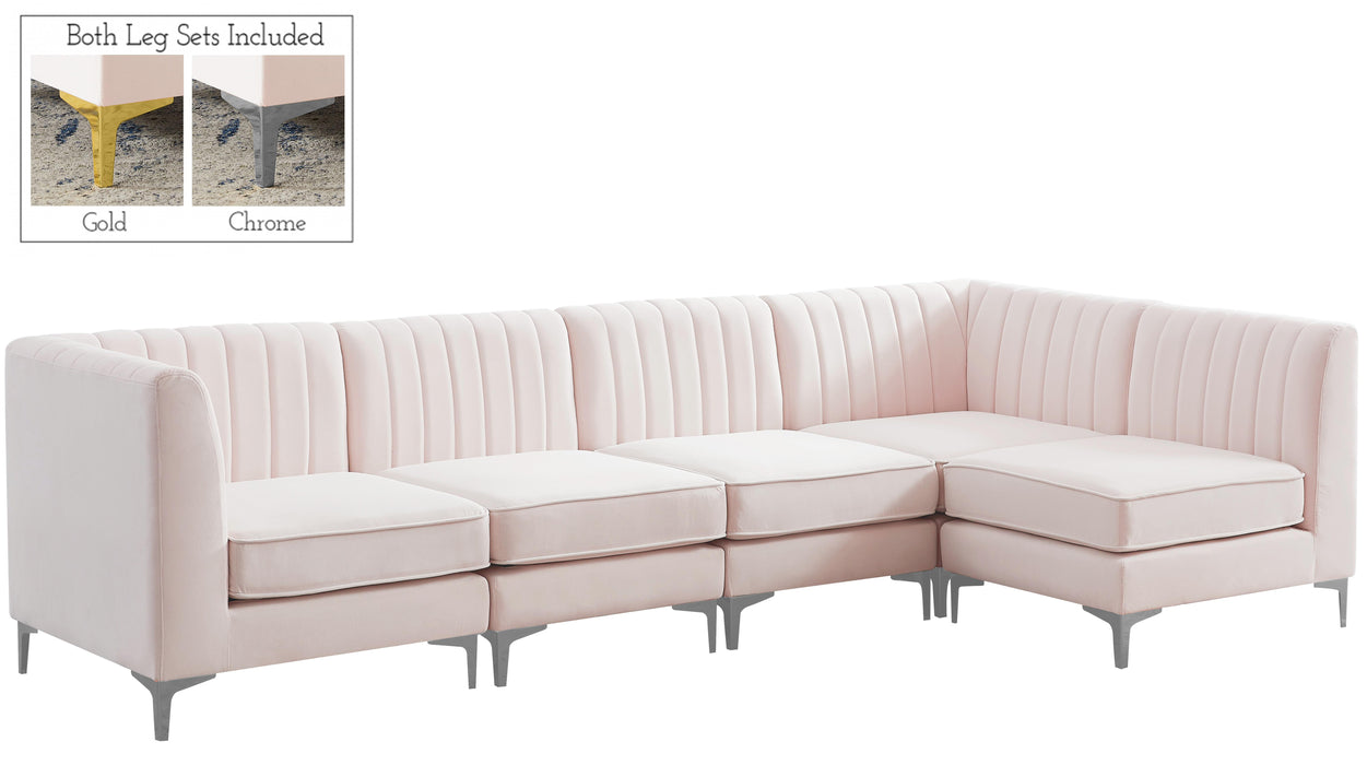 Alina Pink Velvet Modular Sectional - Bargain Furniture (Detroit, MI)