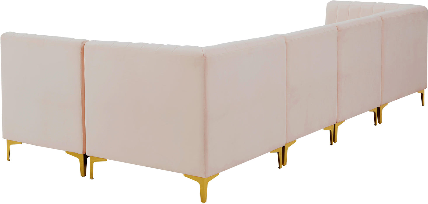 Alina Pink Velvet Modular Sectional - Bargain Furniture (Detroit, MI)