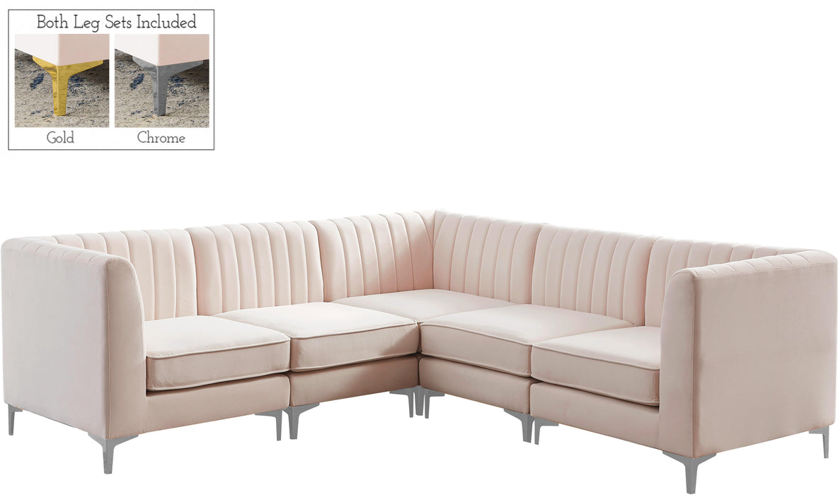Alina Pink Velvet Modular Sectional - Bargain Furniture (Detroit, MI)
