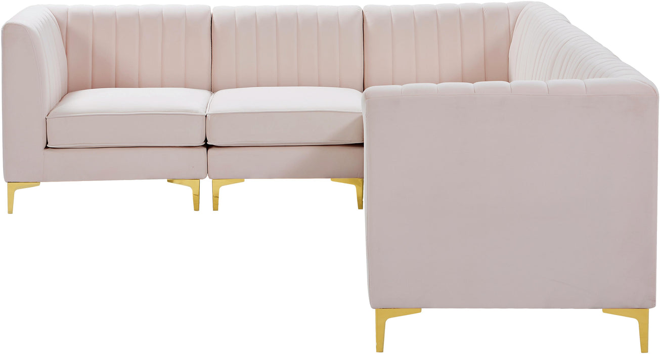 Alina Pink Velvet Modular Sectional - Bargain Furniture (Detroit, MI)