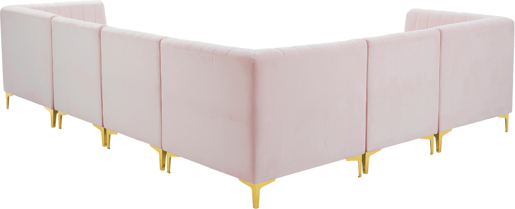 Alina Pink Velvet Modular Sectional - Bargain Furniture (Detroit, MI)