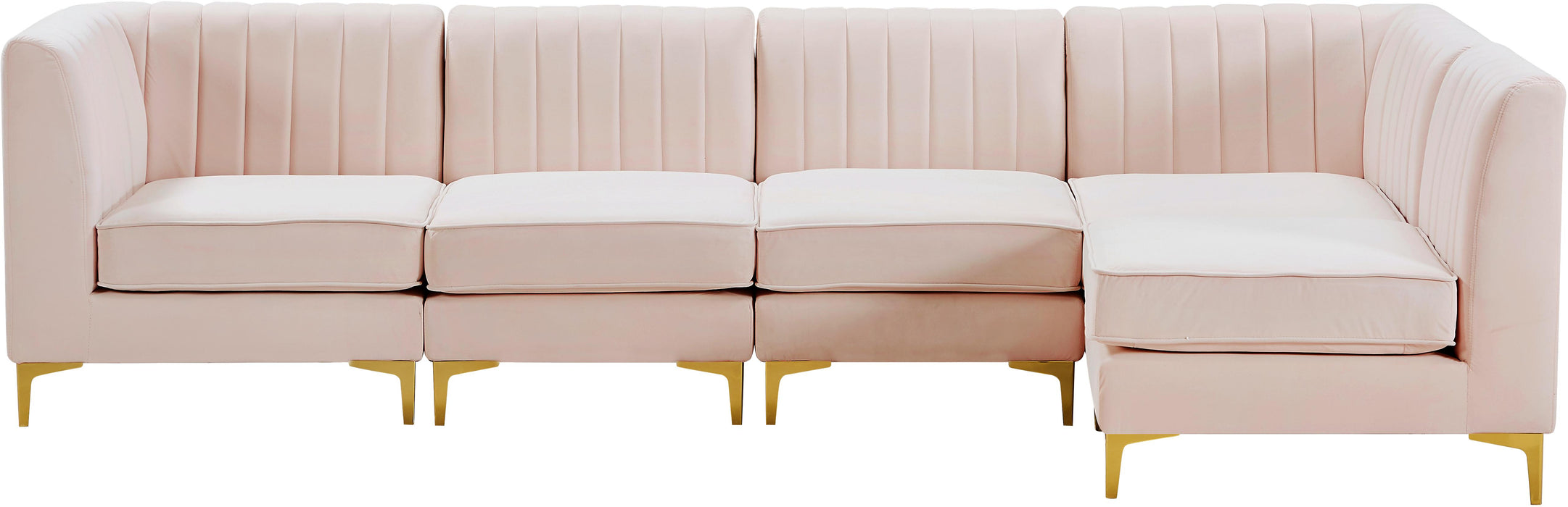 Alina Pink Velvet Modular Sectional - Bargain Furniture (Detroit, MI)