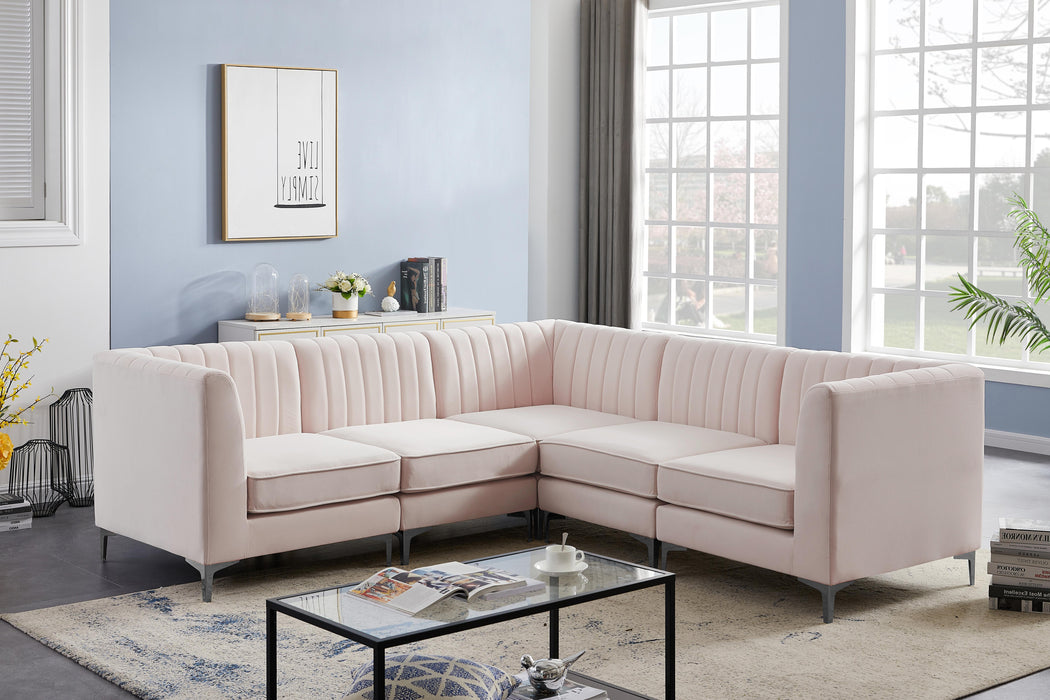 Alina Pink Velvet Modular Sectional - Bargain Furniture (Detroit, MI)
