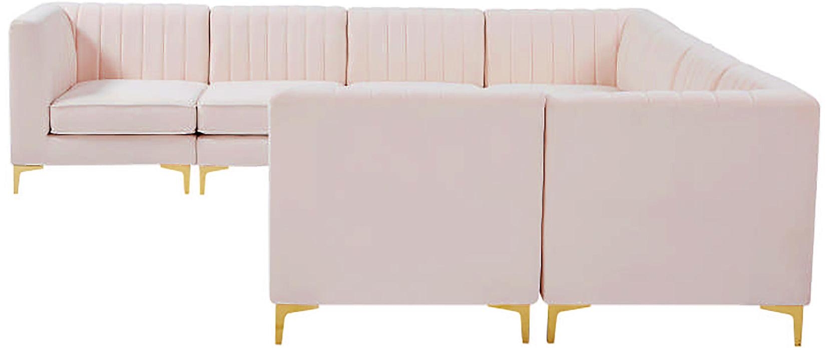 Alina Pink Velvet Modular Sectional - Bargain Furniture (Detroit, MI)