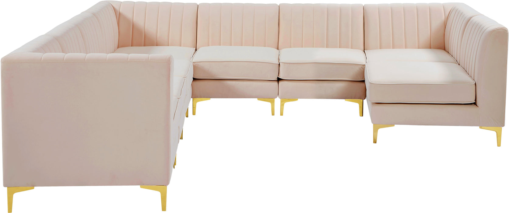 Alina Pink Velvet Modular Sectional - Bargain Furniture (Detroit, MI)