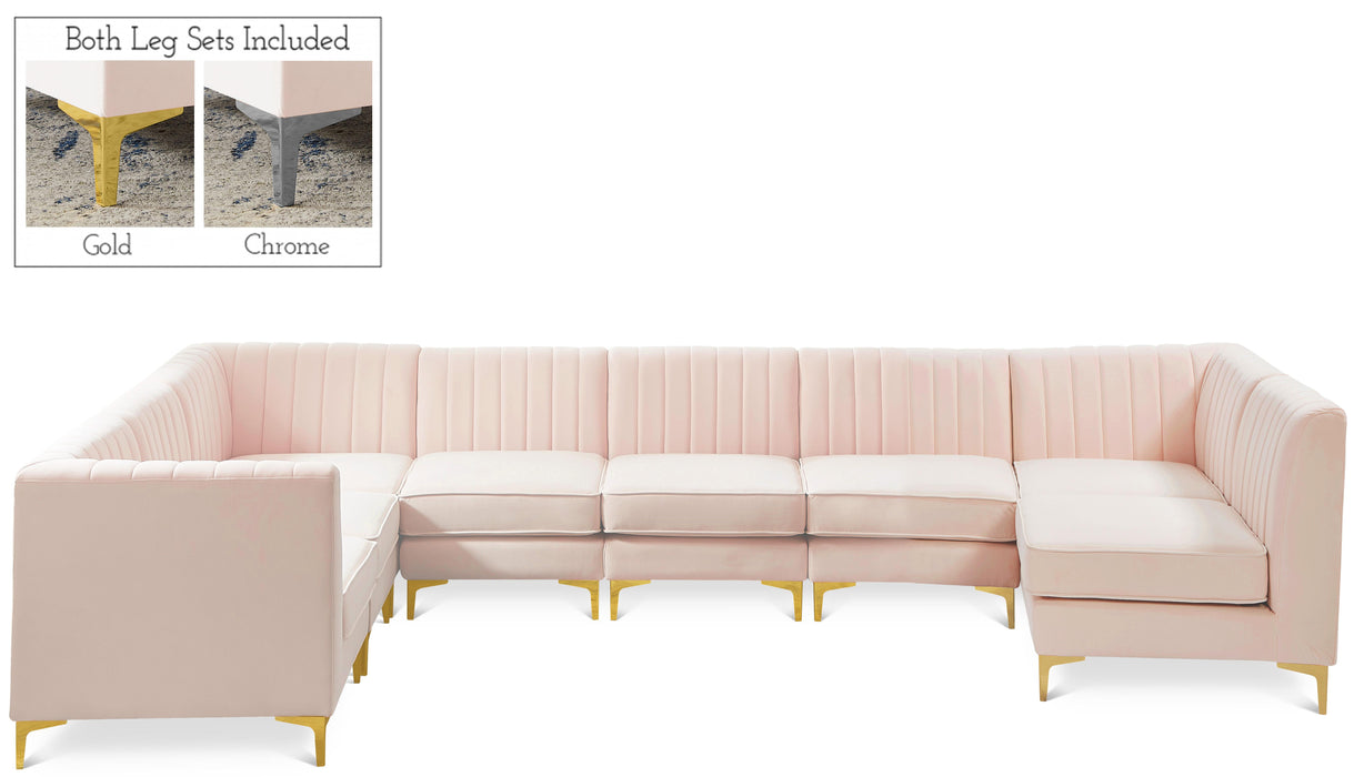 Alina Pink Velvet Modular Sectional - Bargain Furniture (Detroit, MI)