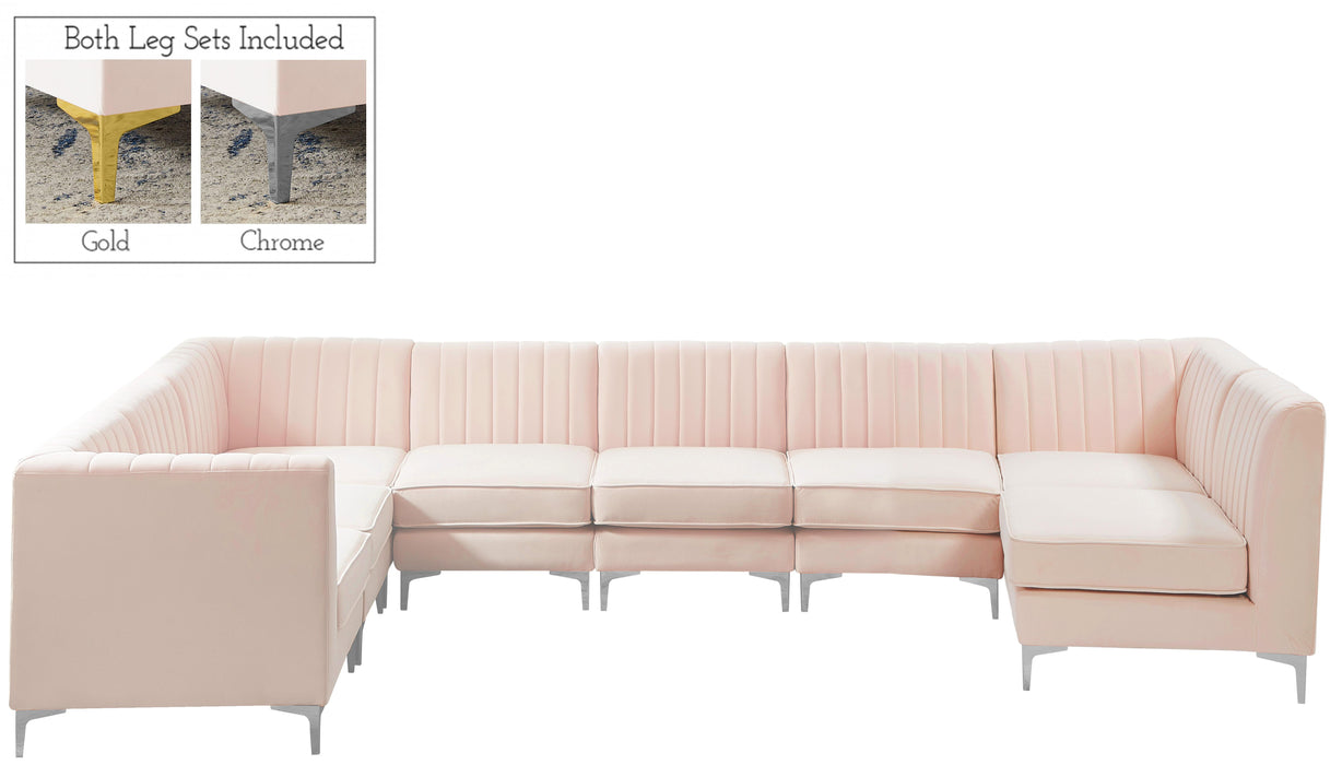 Alina Pink Velvet Modular Sectional - Bargain Furniture (Detroit, MI)