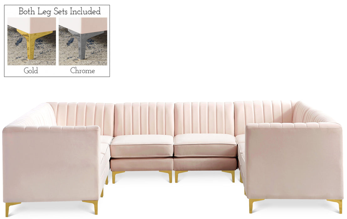 Alina Pink Velvet Modular Sectional - Bargain Furniture (Detroit, MI)